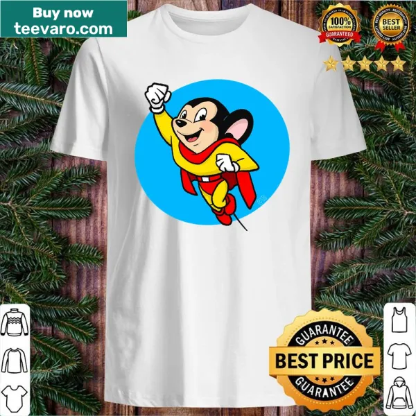 Mighty Mouse shirt with a playful illustration of the classic character.