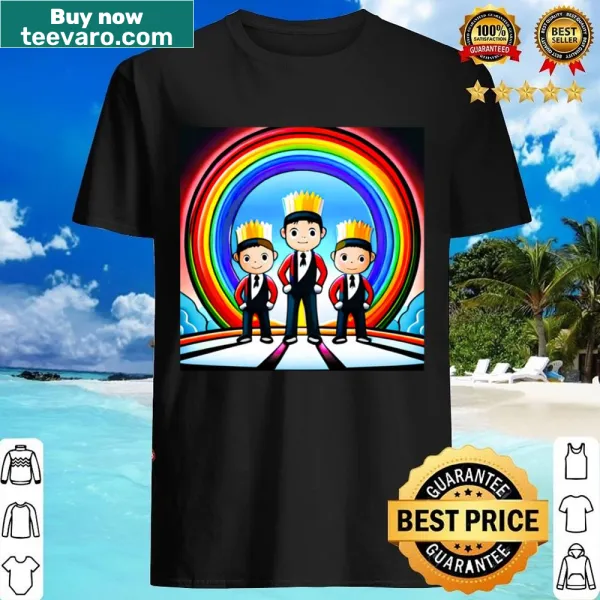 Playful boy band music shirt with vibrant graphic