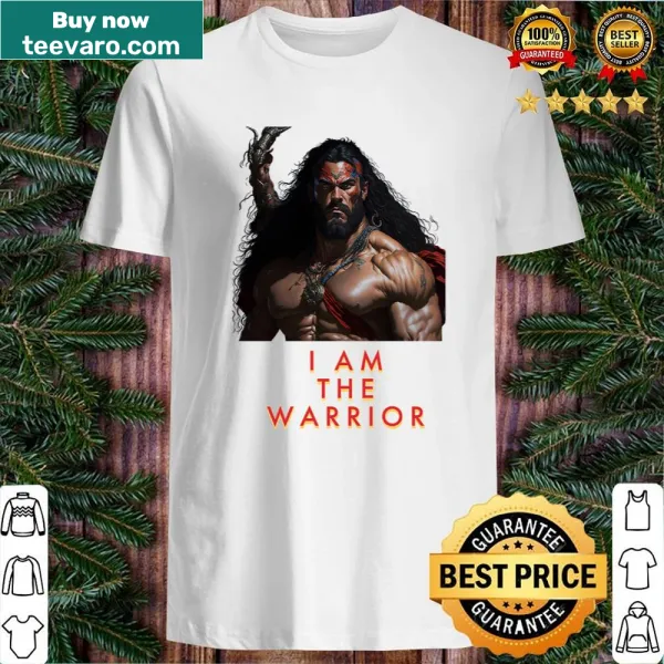 Illustration of Samson the Warrior in a powerful pose on t-shirt