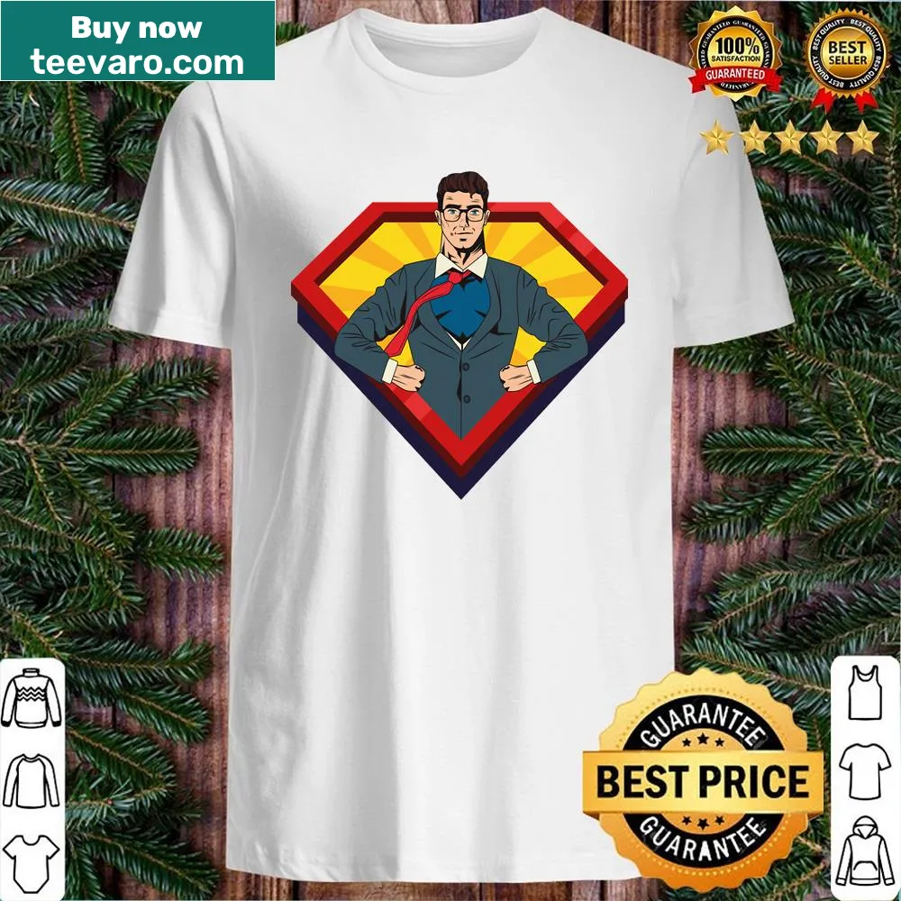Superhero in suit design printed on a T-shirt