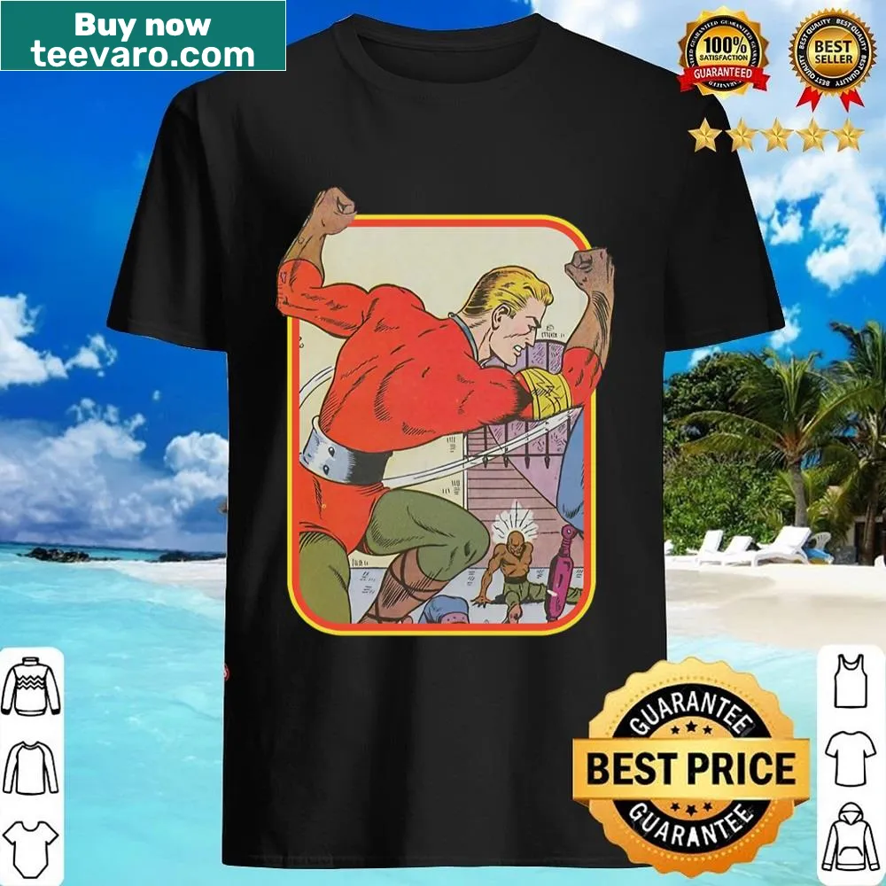 Vintage comic style superheroes design on a T-shirt