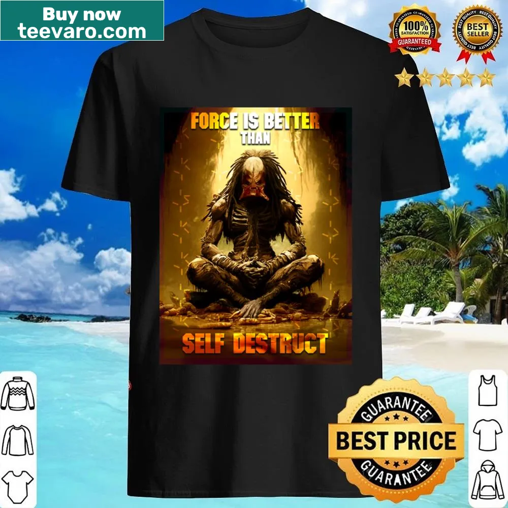 Movie-themed shirt featuring art inspired by The Force and Predator