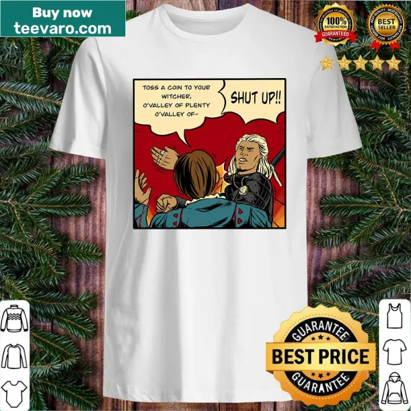 Witcher themed t-shirt with whimsical illustrations and fantasy elements