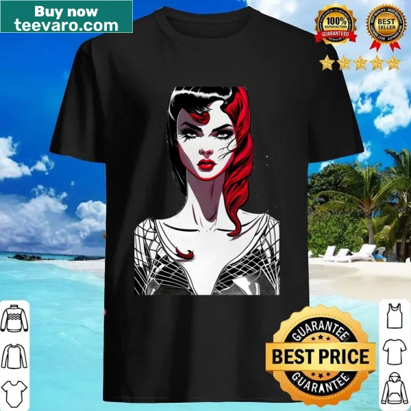 Playful Vampire Comic Girl t-shirt with cartoon graphic