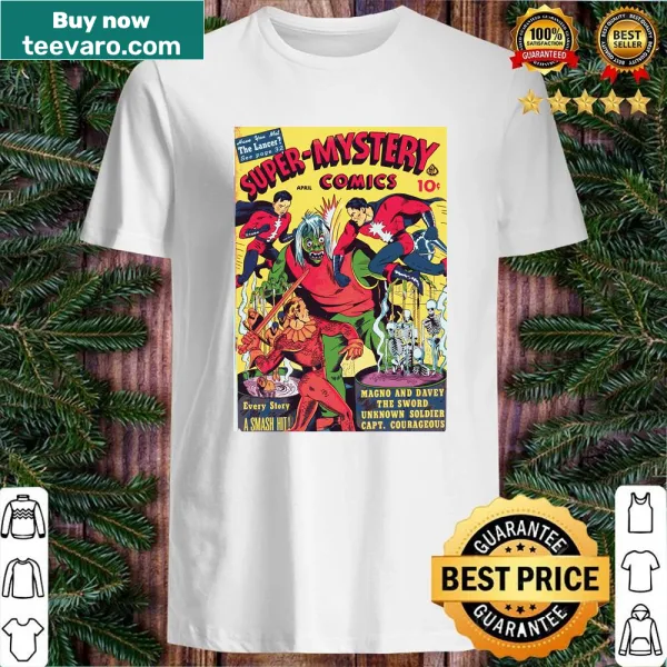 Vintage comic book cover design celebrating superheroes.
