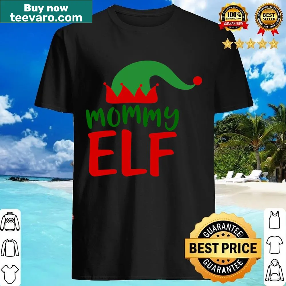 Cute Christmas shirt for moms featuring an elf design
