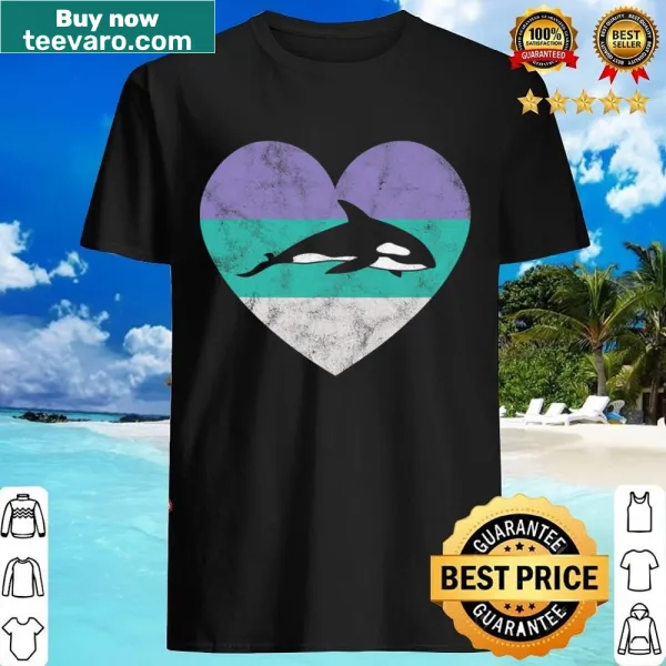 Cute retro shirt featuring a killer whale graphic