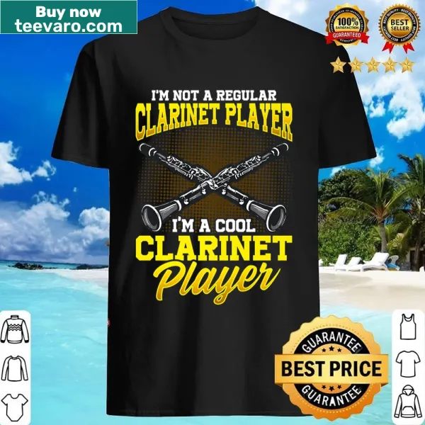 Funny clarinet-themed shirt with playful graphic design