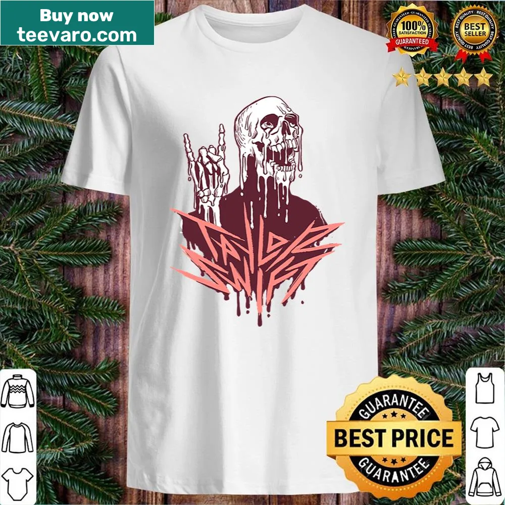 Shirt blending metal music with a playful twist