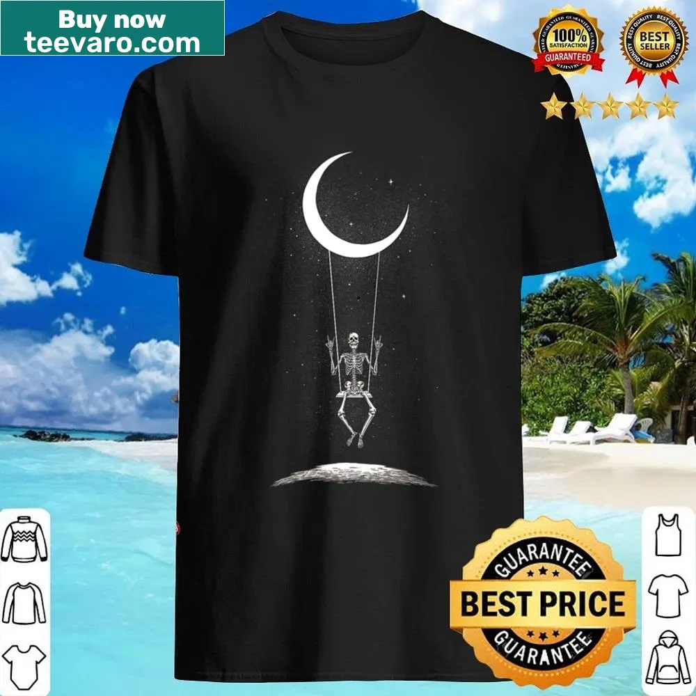 Skeleton design shirt celebrating rock and roll culture