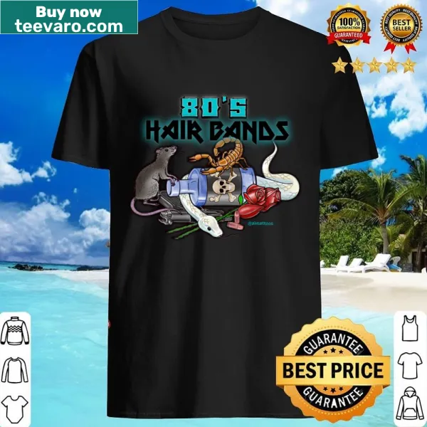 Shirt celebrating 80s hair bands, evoking the glam rock era and classic rock nostalgia.