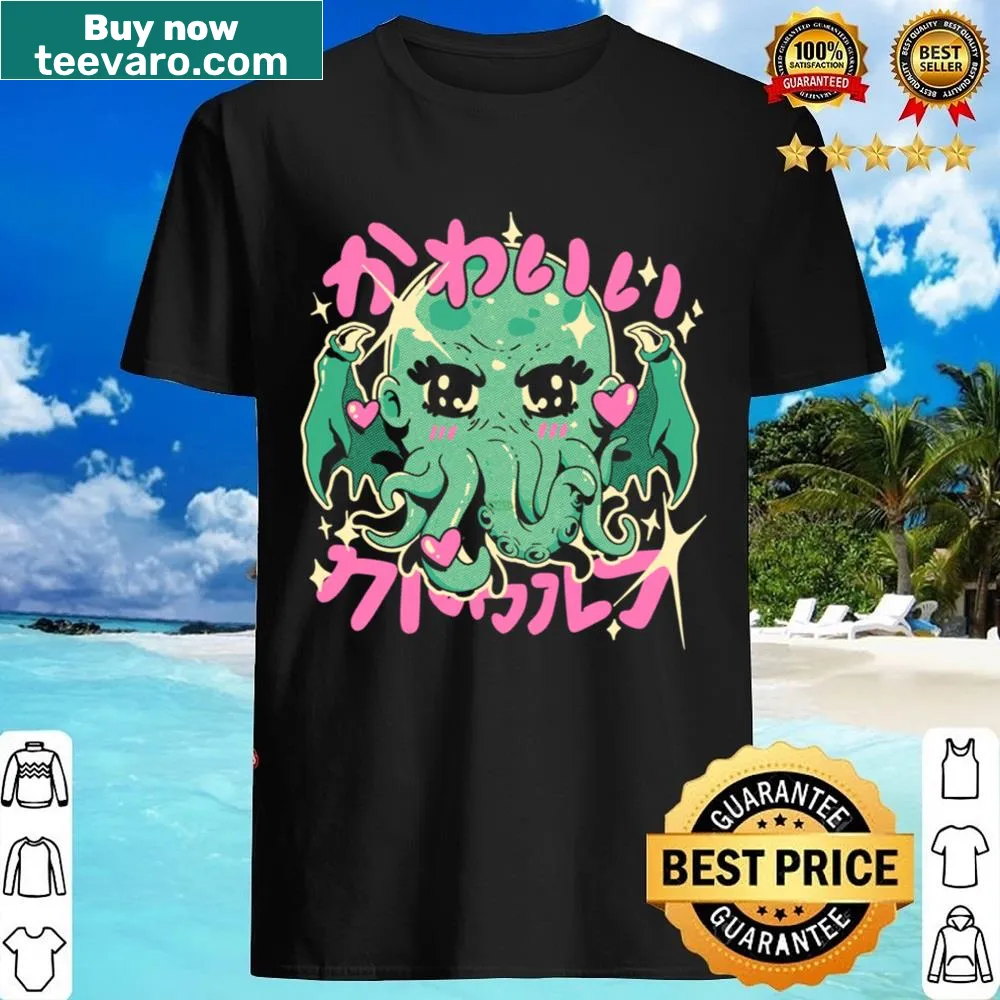 Cute illustration of Cthulhu on a playful graphic tee