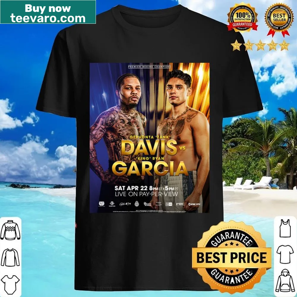 Official fight poster design for Davis vs Garcia on a shirt