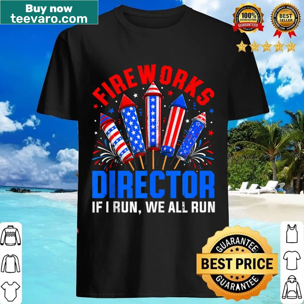 Shirt with USA flag and text 'I Run 4th Of July' illustration