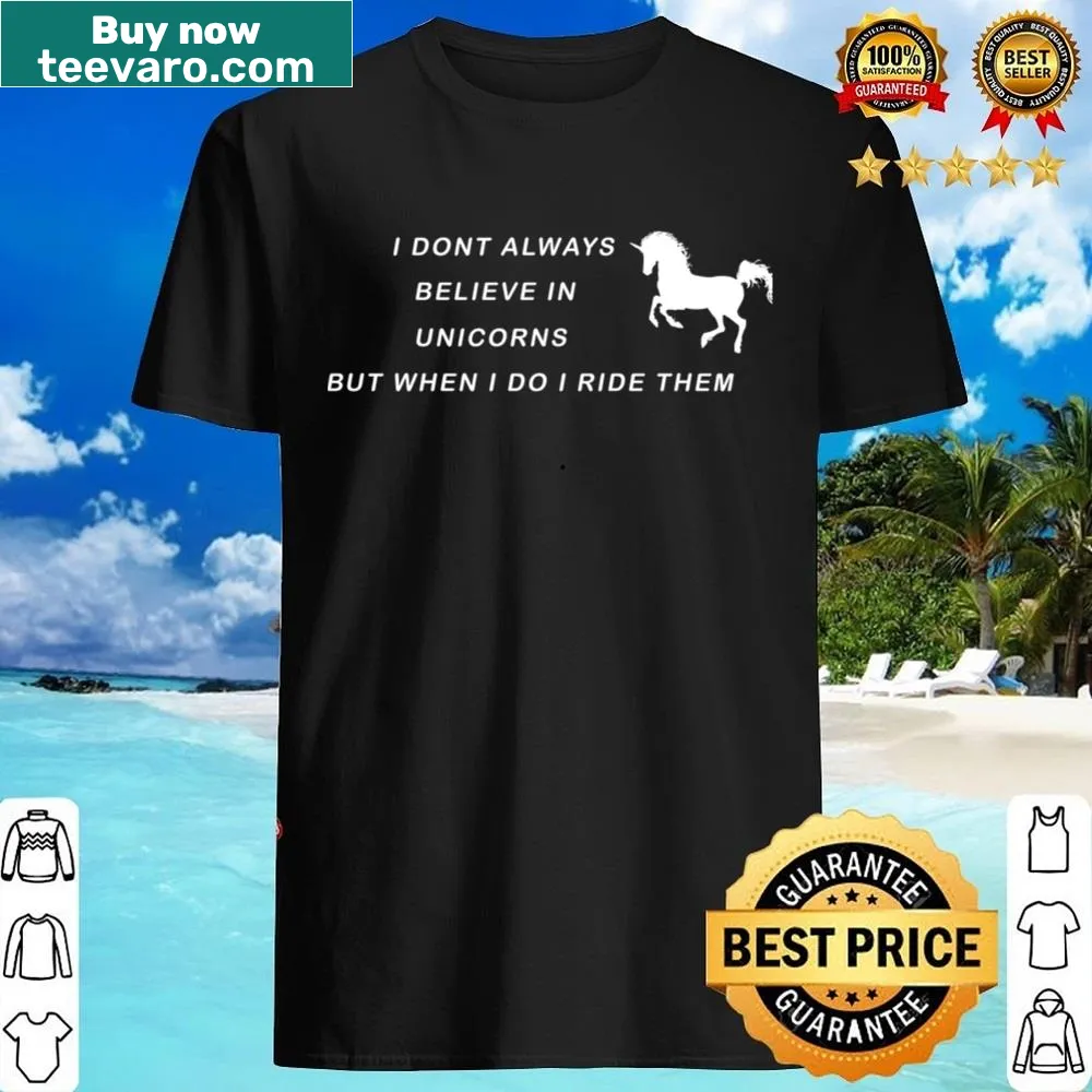 Humorous typography shirt about unicorns for teens