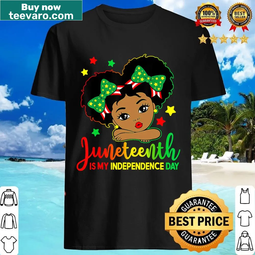 Celebratory shirt honoring Juneteenth with empowering text