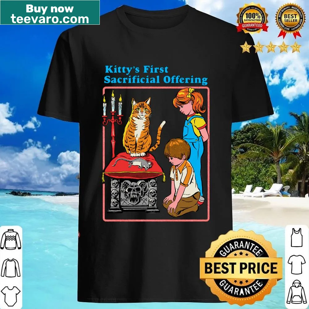 Cute shirt featuring an illustration of a playful kitten for kids