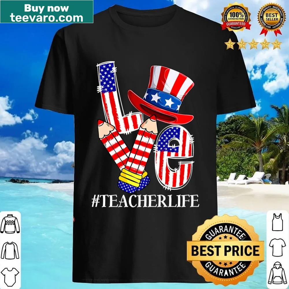 Funny teacher shirt with American flag for Fourth of July