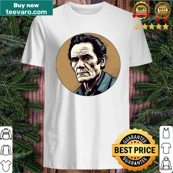 Artistic portrait of Pier Paolo Pasolini on a casual t-shirt.