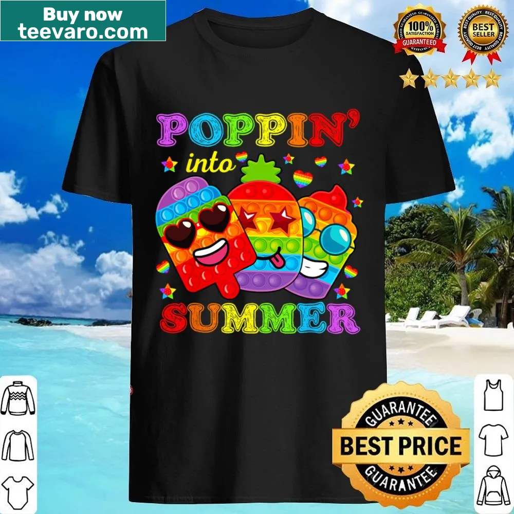 Cheerful T-shirt celebrating the last day of school with a summer theme