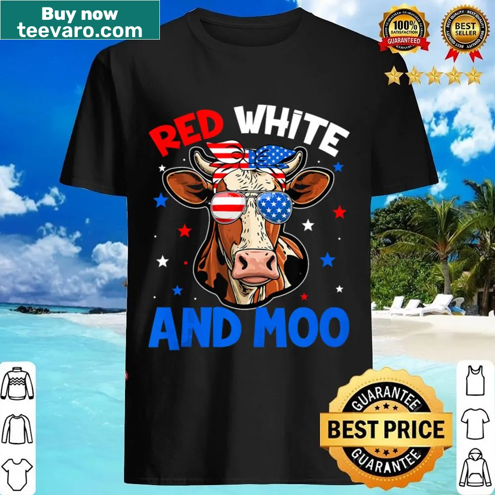Funny cow-themed Fourth of July shirt for moms