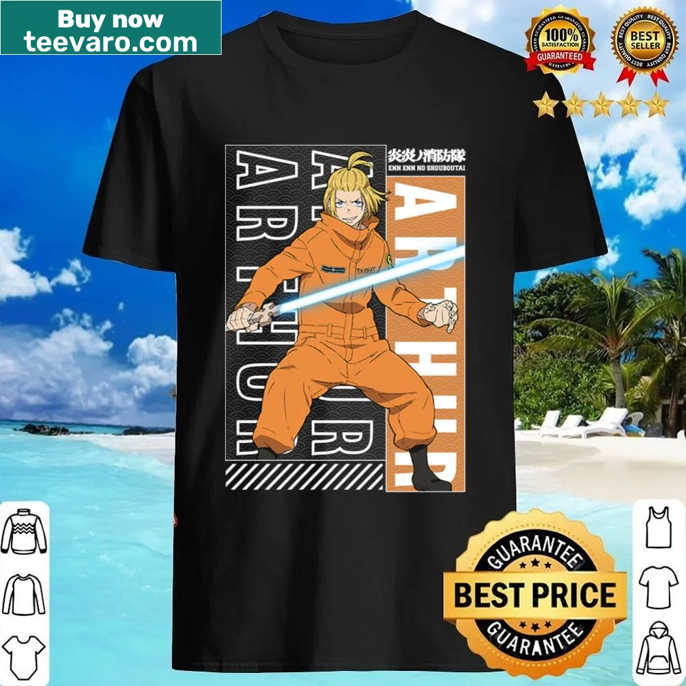 Anime-inspired shirt featuring Arthur from Fire Force.
