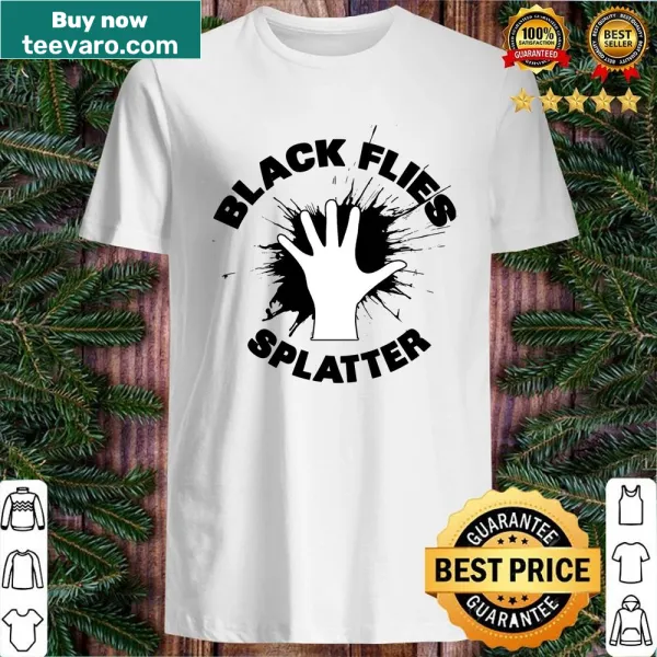 Edgy shirt with an abstract black flies splatter design