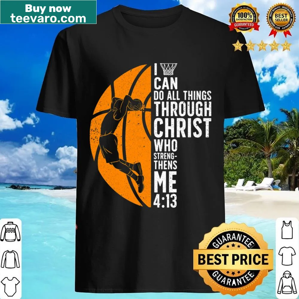 Dynamic illustration of a basketball player on a sporty shirt.