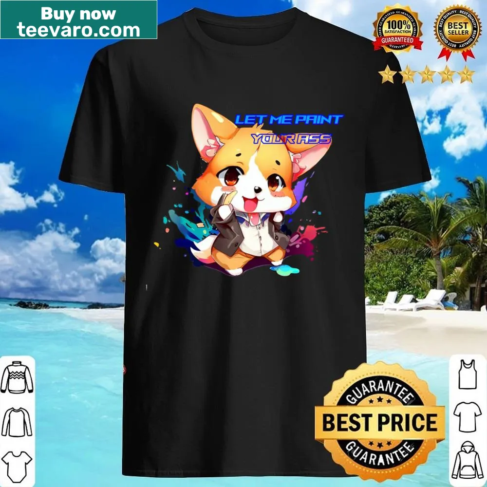Illustrated corgi graphic on a shirt celebrating the breed.