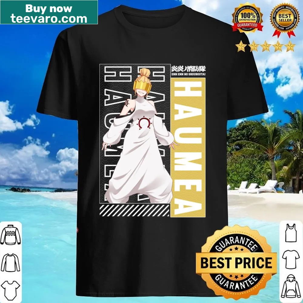 Anime-inspired shirt featuring Haumea from Enen No Shouboutai.