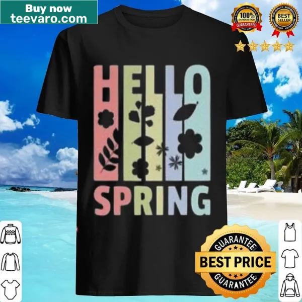 Cute spring-themed shirt with joyful illustrations
