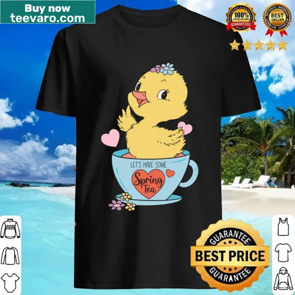 Easter shirt with cute chicks and spring tea theme