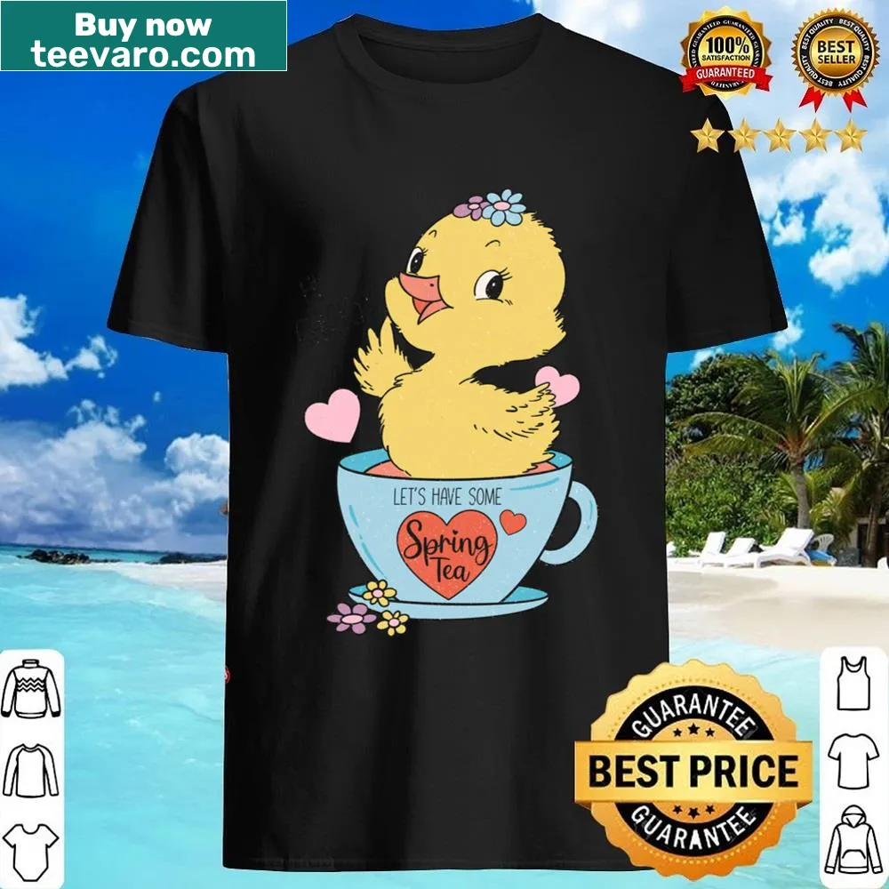 Easter shirt with cute chicks and spring tea theme