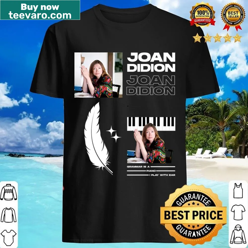 Shirt honoring Joan Didion with elegant typography.