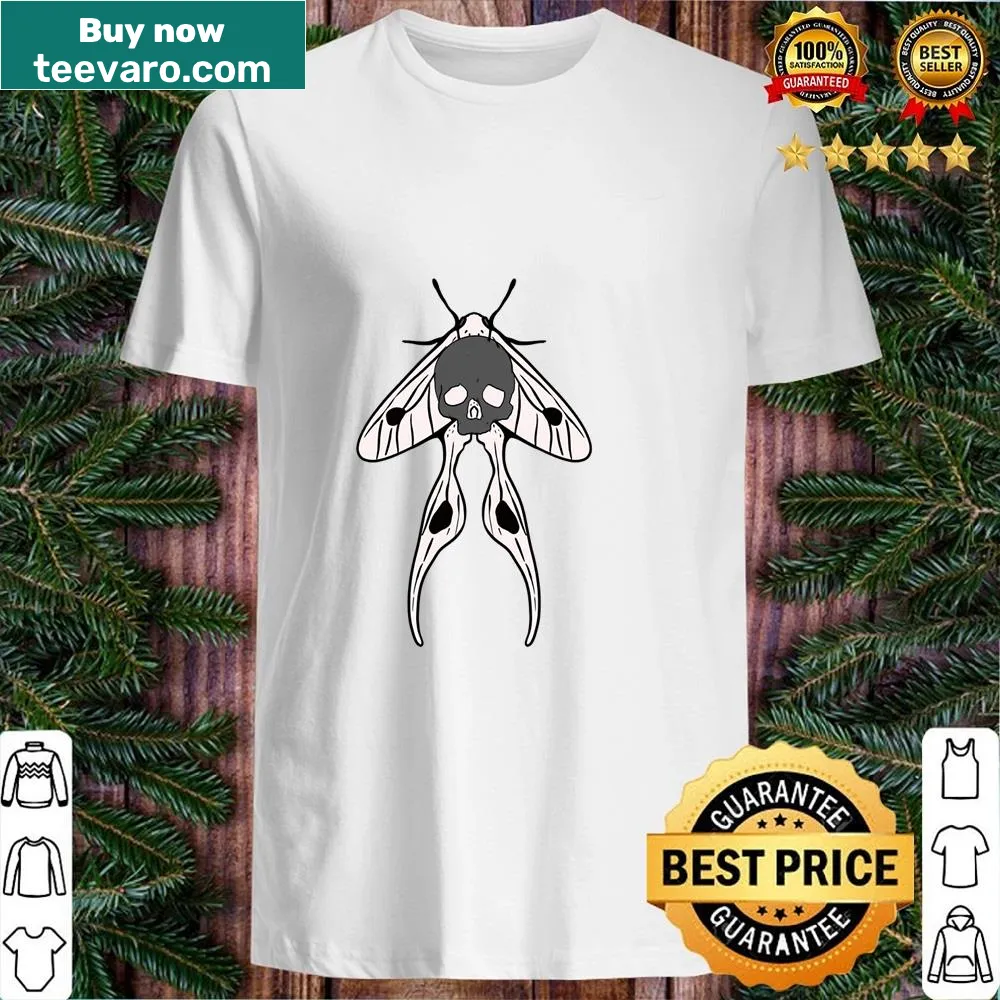 Lunar death moth illustration shirt with a spooky theme