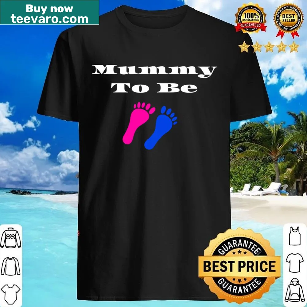 Cute 'Mummy To Be' shirt designed for gender reveal events.