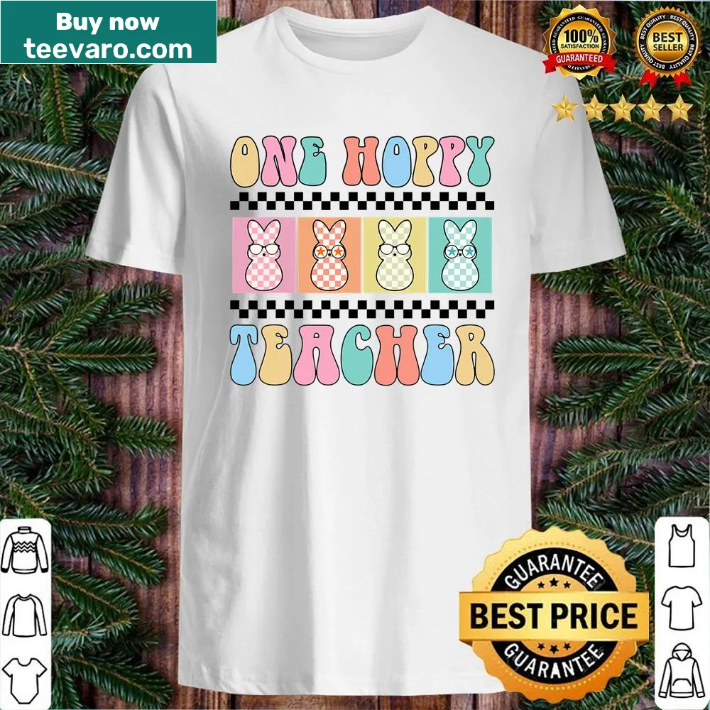 Playful retro shirt with a bunny design for Easter
