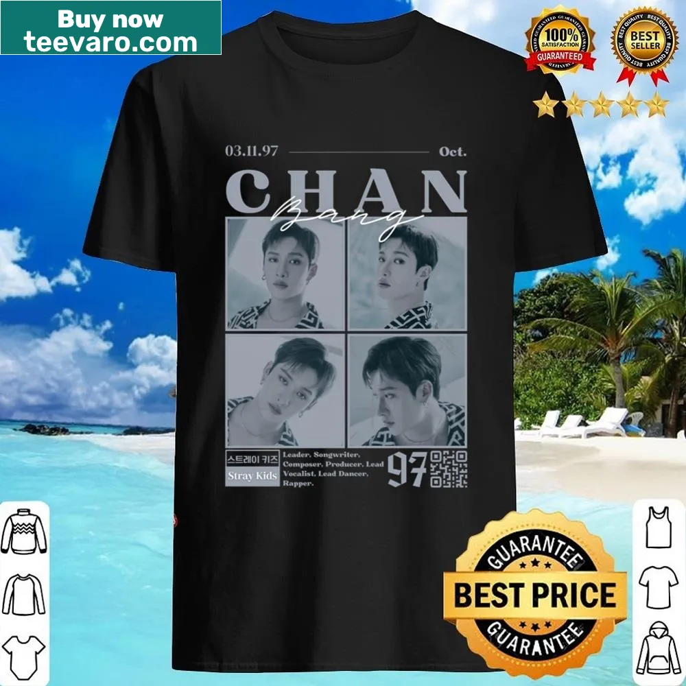 Illustrated t-shirt featuring Bang Chan from Stray Kids