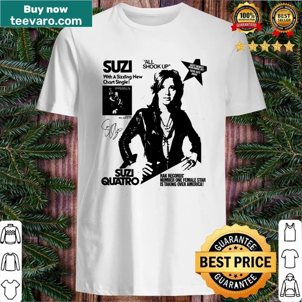 Shirt featuring a tribute to Suzi Quatro