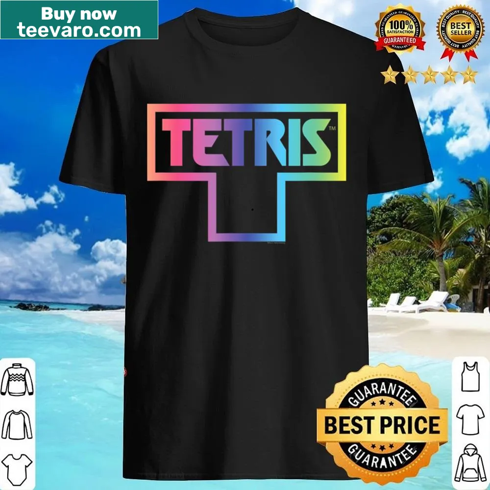 Tetris logo shirt with a color fade design