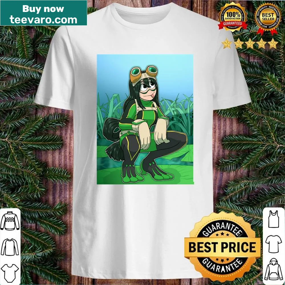 Tsuyu! shirt with a lively background illustration