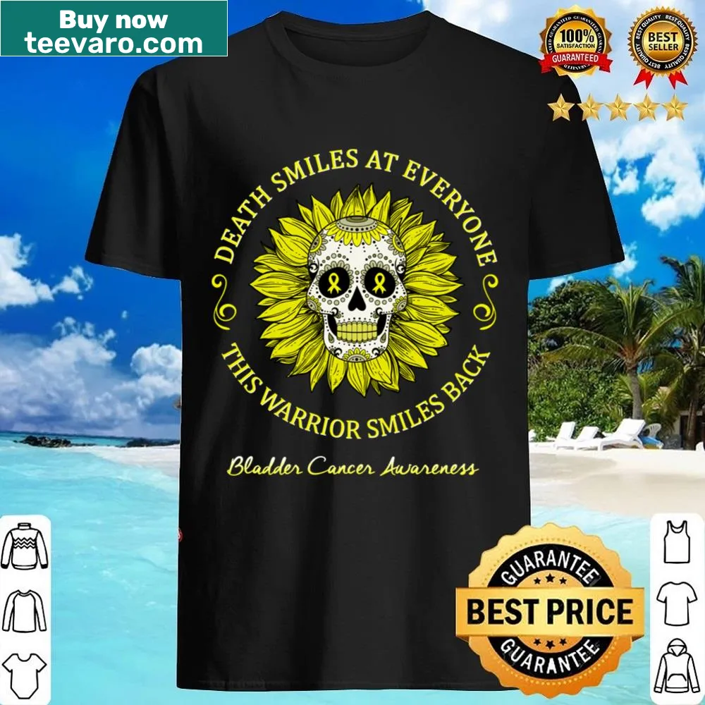 Sunflower and sugar skull design supporting bladder cancer awareness