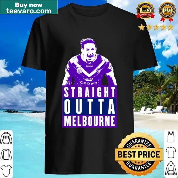 Playful typography shirt featuring Billy Slater and Melbourne Storm
