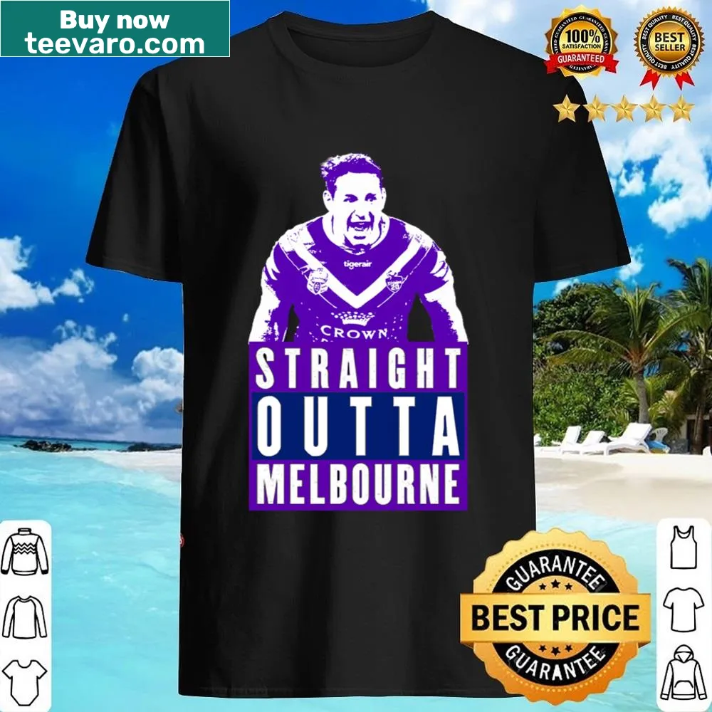 Playful typography shirt featuring Billy Slater and Melbourne Storm