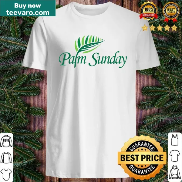 Palm Sunday shirt featuring palm leaves and text design
