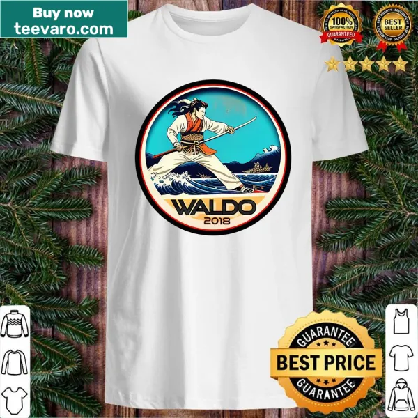 Graphic of a samurai Waldo amidst a busy scene