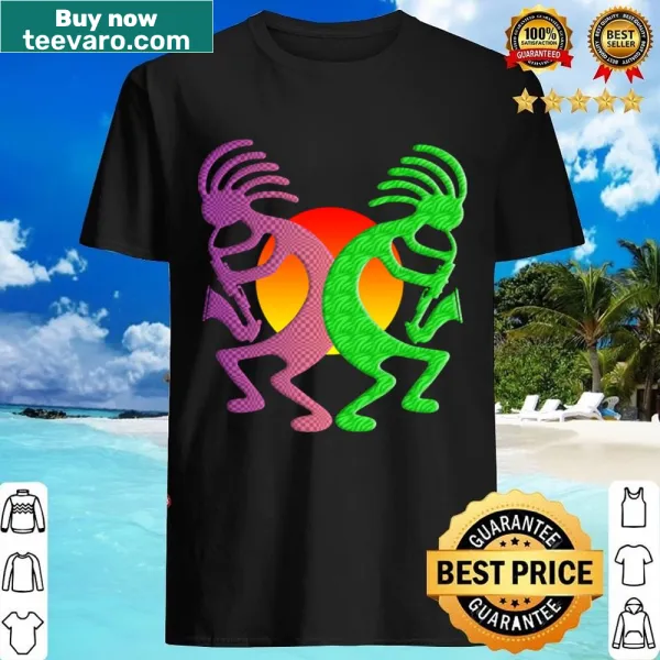 Cartoon of Indians playing saxophones in a fun design