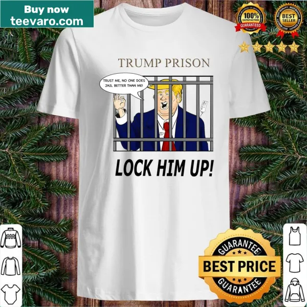Funny text shirt: 'Lock Him Up' with Trump reference