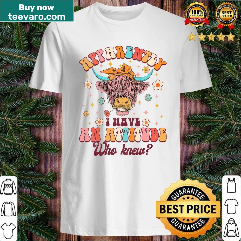 Funny cow lover shirt with sarcastic text about attitude