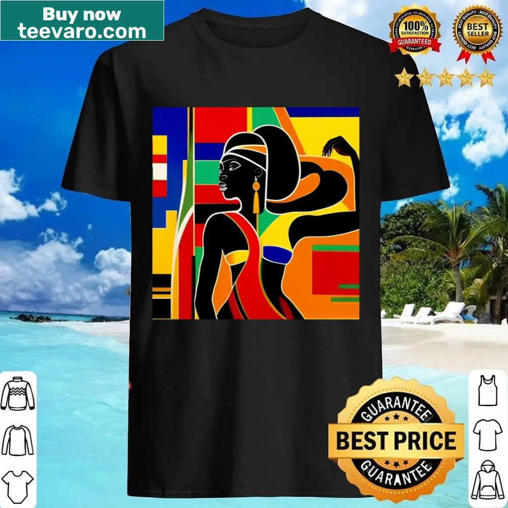 Shirt with the phrase 'The Beautiful African Queen' celebrating African heritage